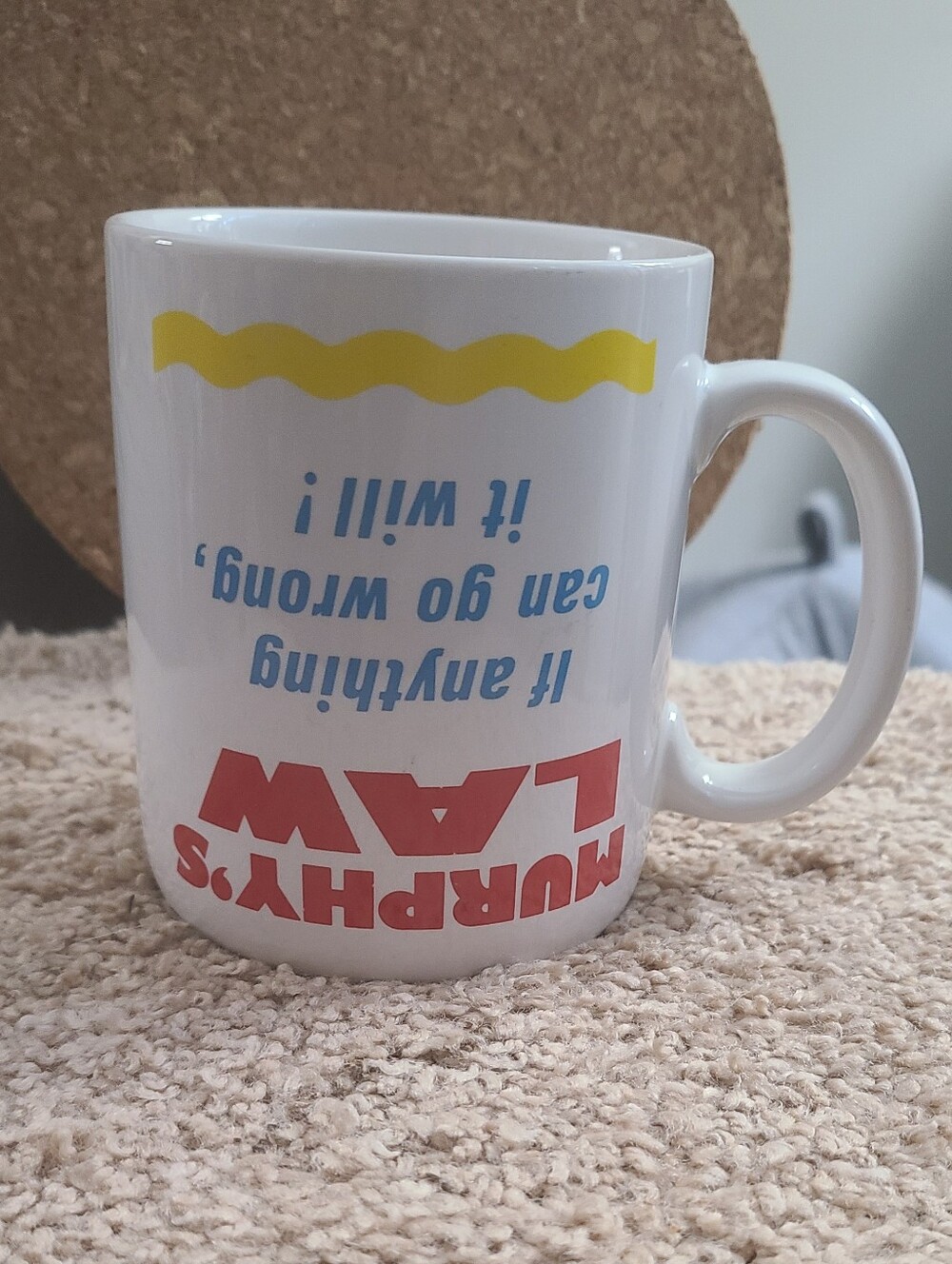 Vintage Murphy's Law Hallmark Upside Down Mug